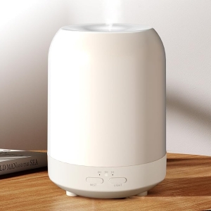 250ML Essential Oil Diffuser – White Ultrasonic Humidifier with LED Lights & Quiet Mist