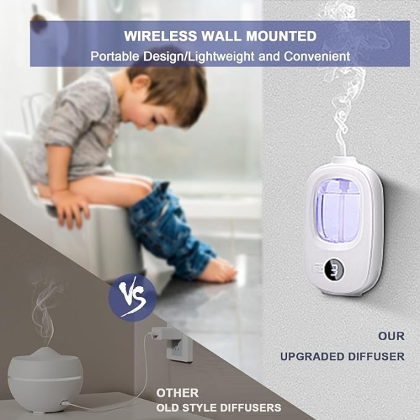 Bluebell Aroma Wall Diffuser – Rechargeable Essential Oil Humidifier with Mist Modes & USB Charging - Image 4