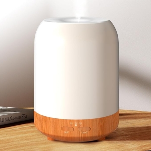 250ML Essential Oil Diffuser – Wood Ultrasonic Humidifier with LED Lights & Quiet Mist