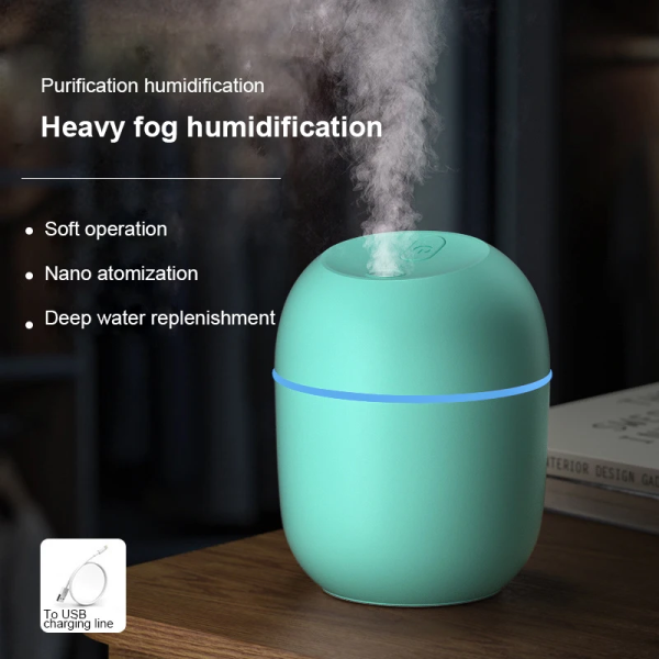 Mini USB Essential Oil Diffuser – Portable Ultrasonic Humidifier with Color Light & Auto Shut-Off